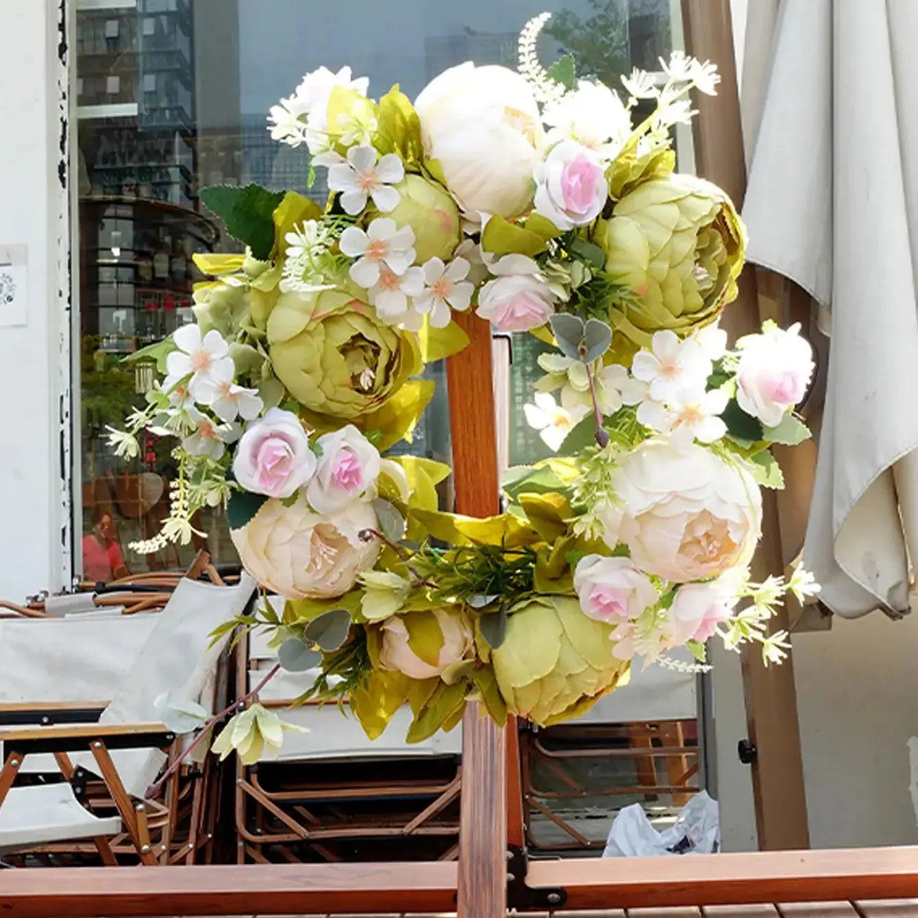 Junips | Artificial Wreath - AutumnBloom - Outdoor & Peonies - Cozy Autumn Decoration