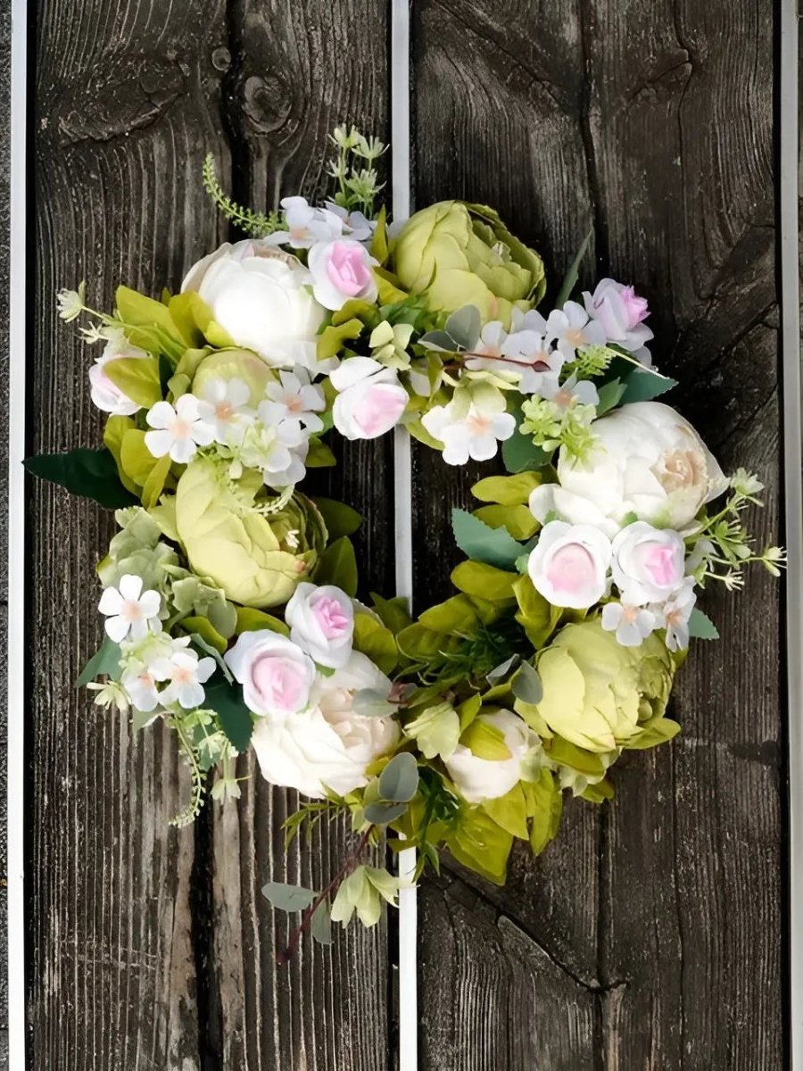 Junips | AutumnGlow Autumn Wreath - Artificial Wreath with Realistic Peonies for Outdoors