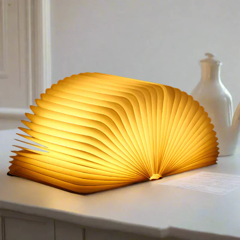 Junips | LED Folding Book Light – Unique and Quirky Gift Idea for Book Lovers, Perfect for Reading Nooks or Bedside Tables | Creative and Compact Night Light