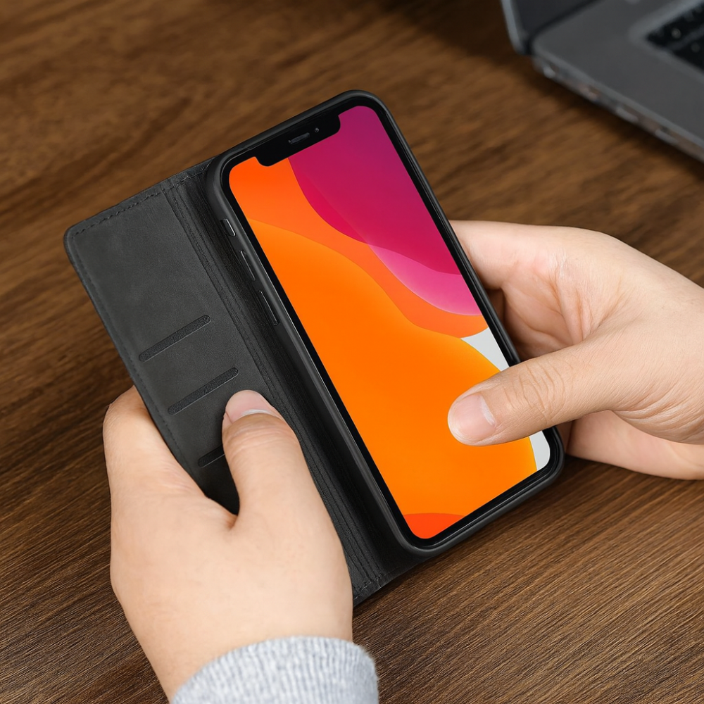 Junips | Phone Case Leather Magnetic Shockproof Slim Cover