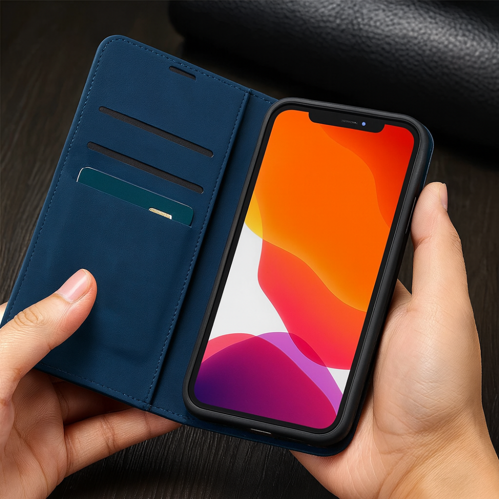 Junips | Phone Case Leather Magnetic Shockproof Slim Cover