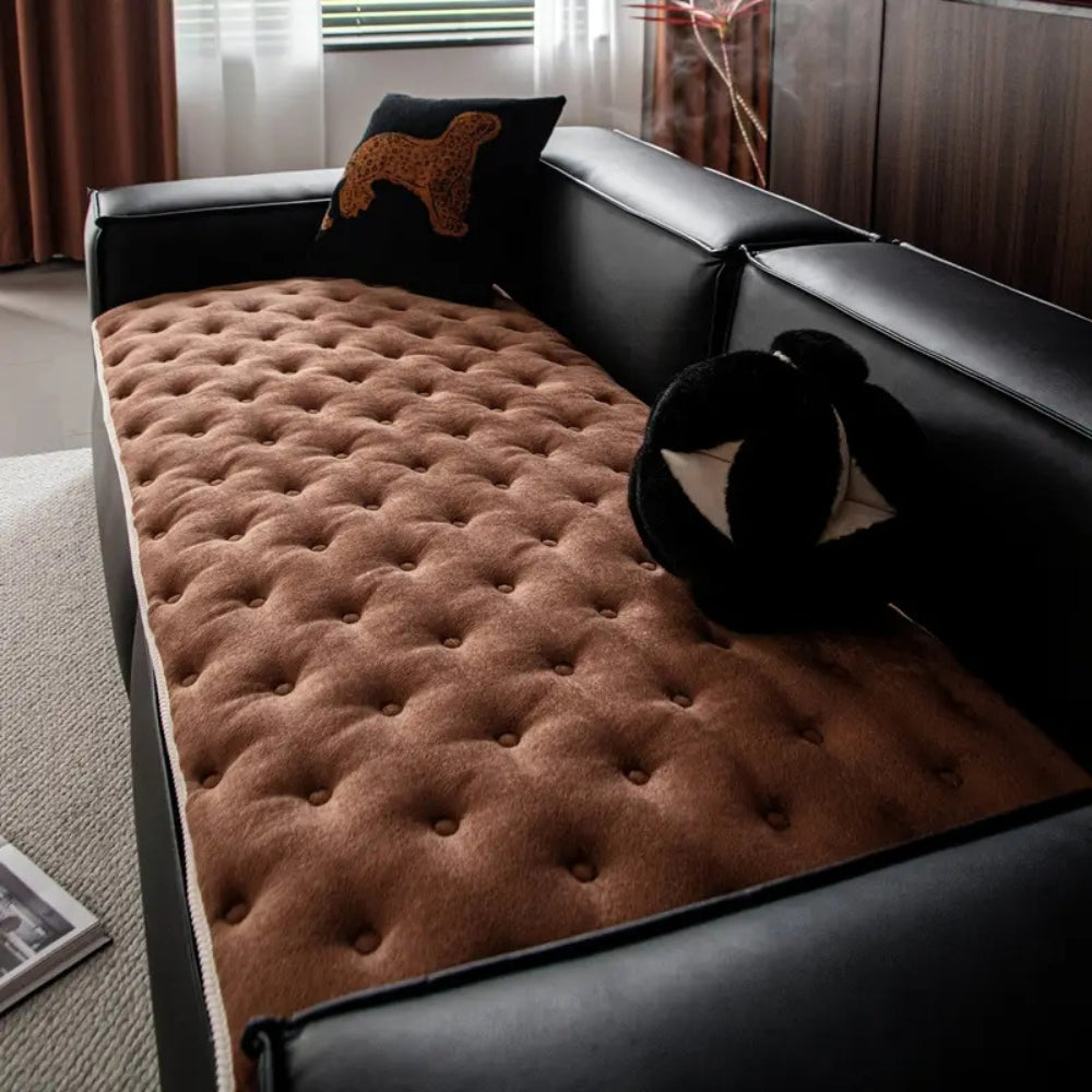 Junips | Plush Button-Tufted Sofa Cover