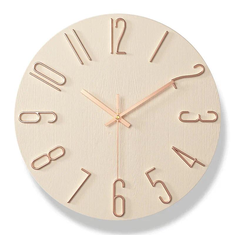 Junips | Frameless Wall Clock Made of Wood – Nordic Minimalist Silent Clock for Modern Home Decor