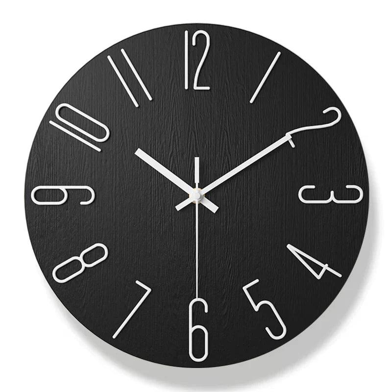 Junips | Frameless Wall Clock Made of Wood – Nordic Minimalist Silent Clock for Modern Home Decor
