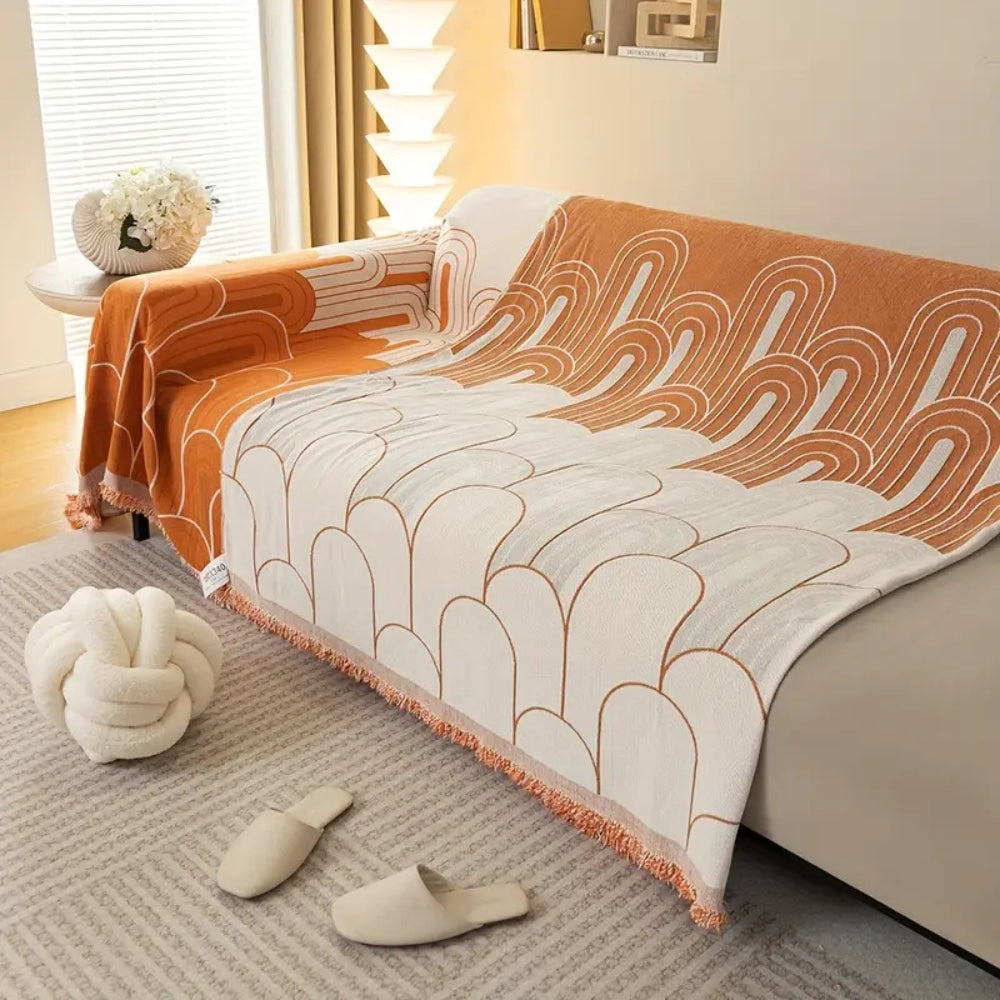 Junips | Rainbow Arches Chenille Sofa Cover
