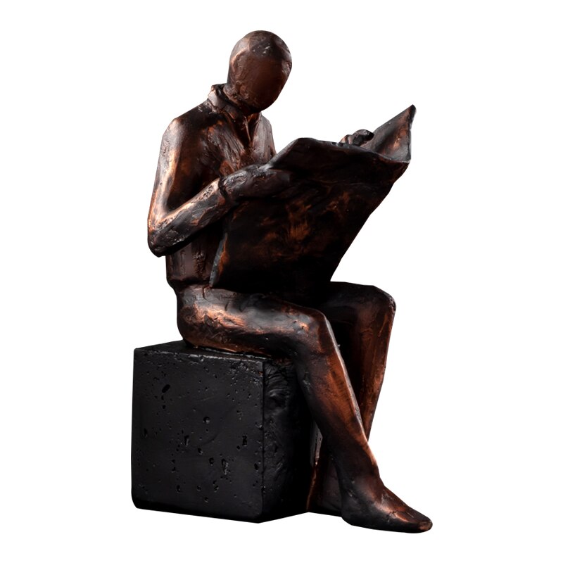 Junips | Reader Sculpture Book Stand Book Support Abstract Character Resin Statue Desk Decoration Figurines Statuette Nordic Home Décor