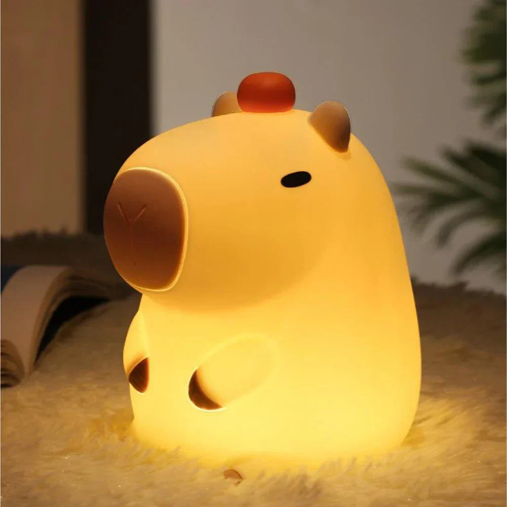 Junips | Capybara Light - Rechargeable Cartoon Capybara Silicone Night Light with 800mAh Battery