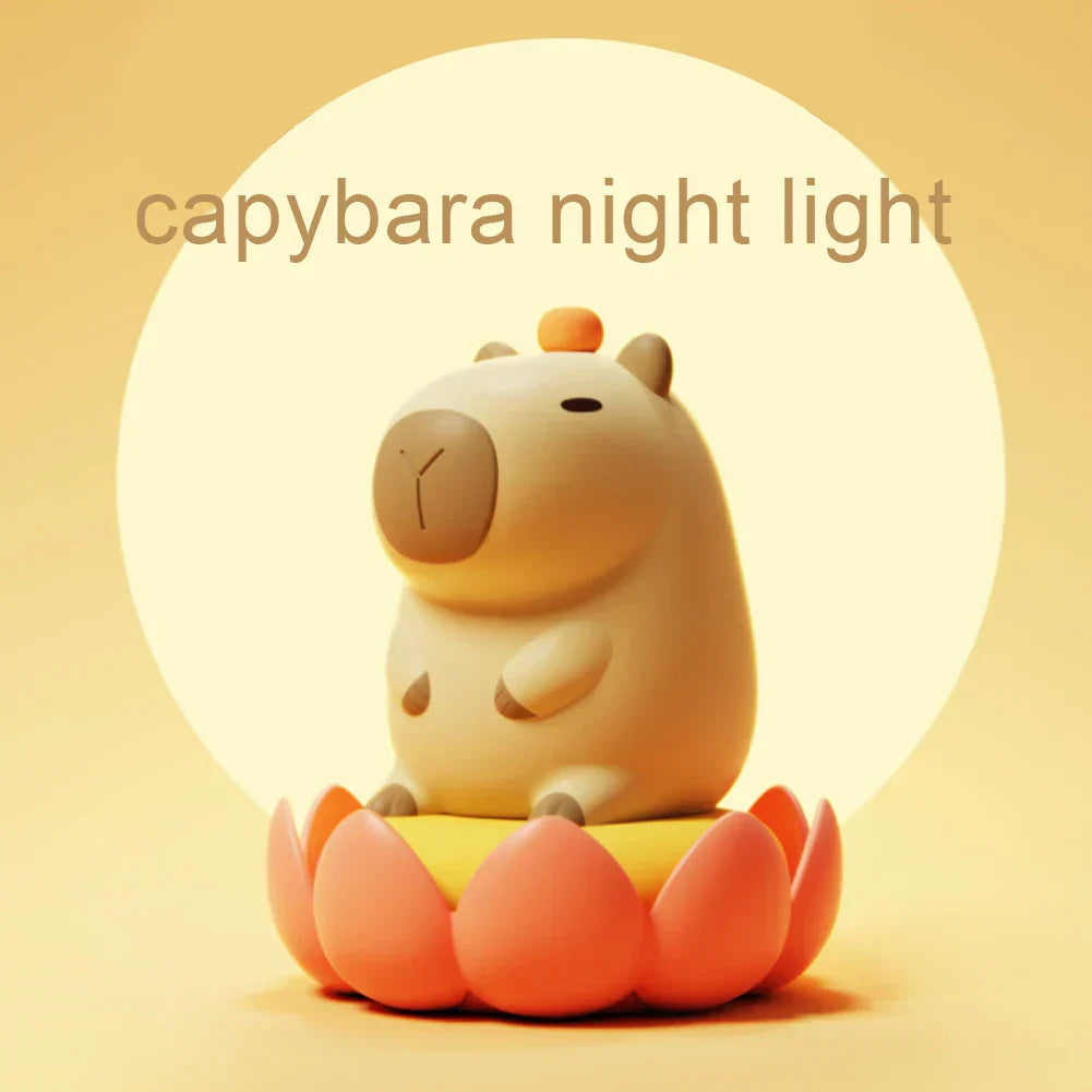 Junips | Capybara Light - Rechargeable Cartoon Capybara Silicone Night Light with 800mAh Battery