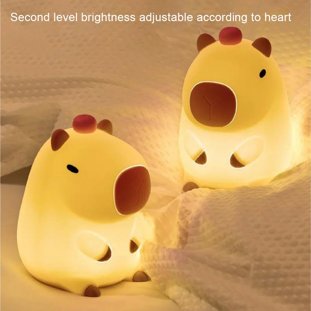 Junips | Capybara Light - Rechargeable Cartoon Capybara Silicone Night Light with 800mAh Battery