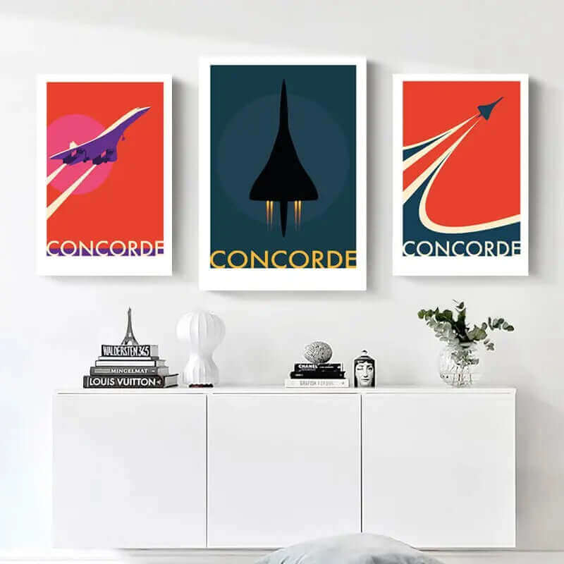 Junips | Retro Concorde Airplane Poster on Canvas
