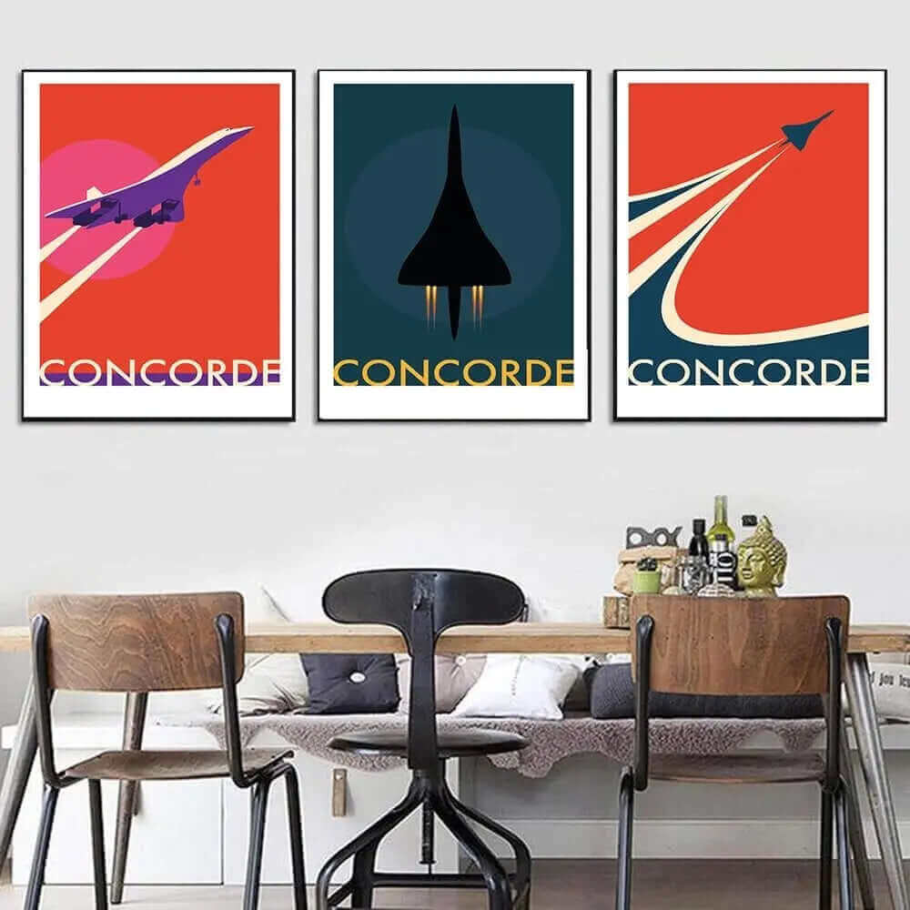 Junips | Retro Concorde Airplane Poster on Canvas