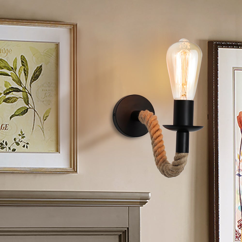 Junips | Retro Hemp Rope Industrial Loft Wall Lamp