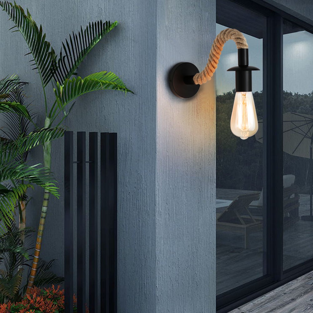 Junips | Retro Hemp Rope Industrial Loft Wall Lamp