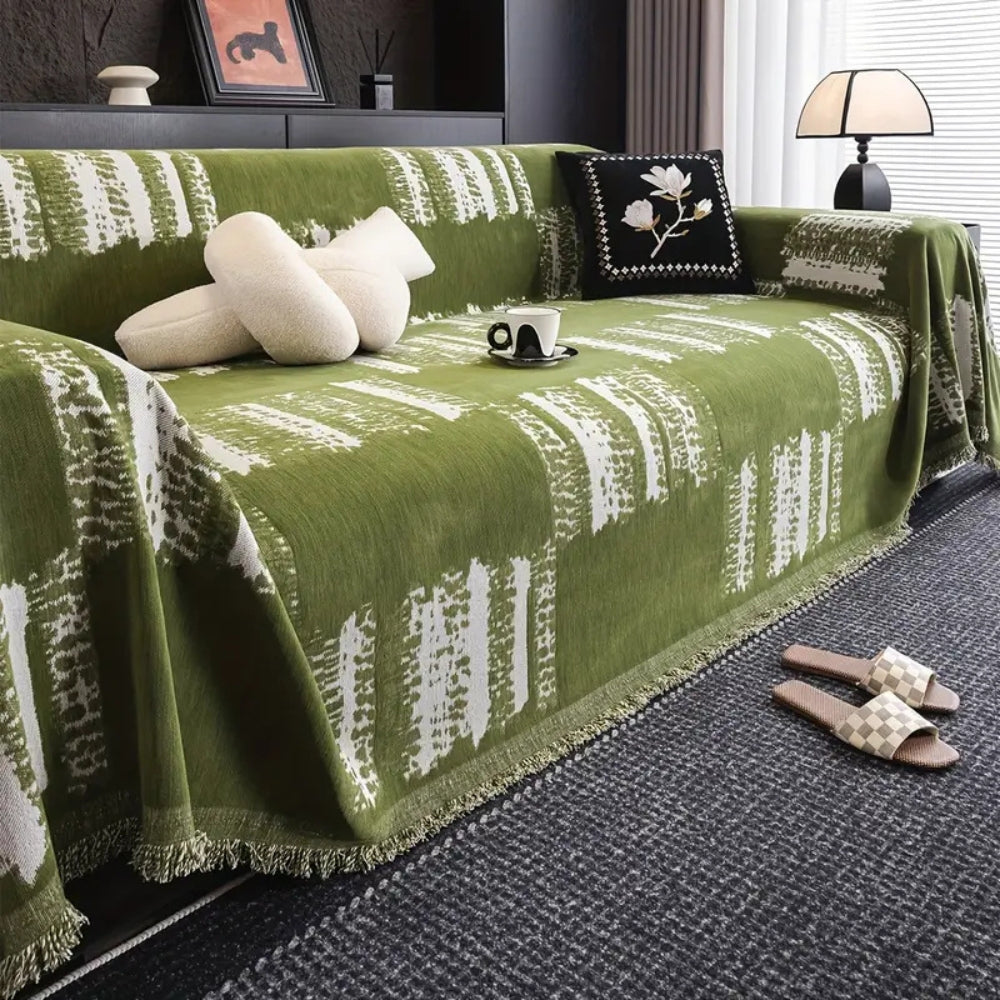 Junips | Rustic Abstract Chenille Sofa Cover