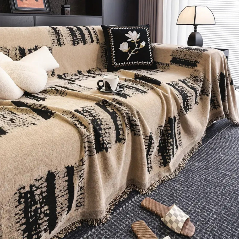 Junips | Rustic Abstract Chenille Sofa Cover