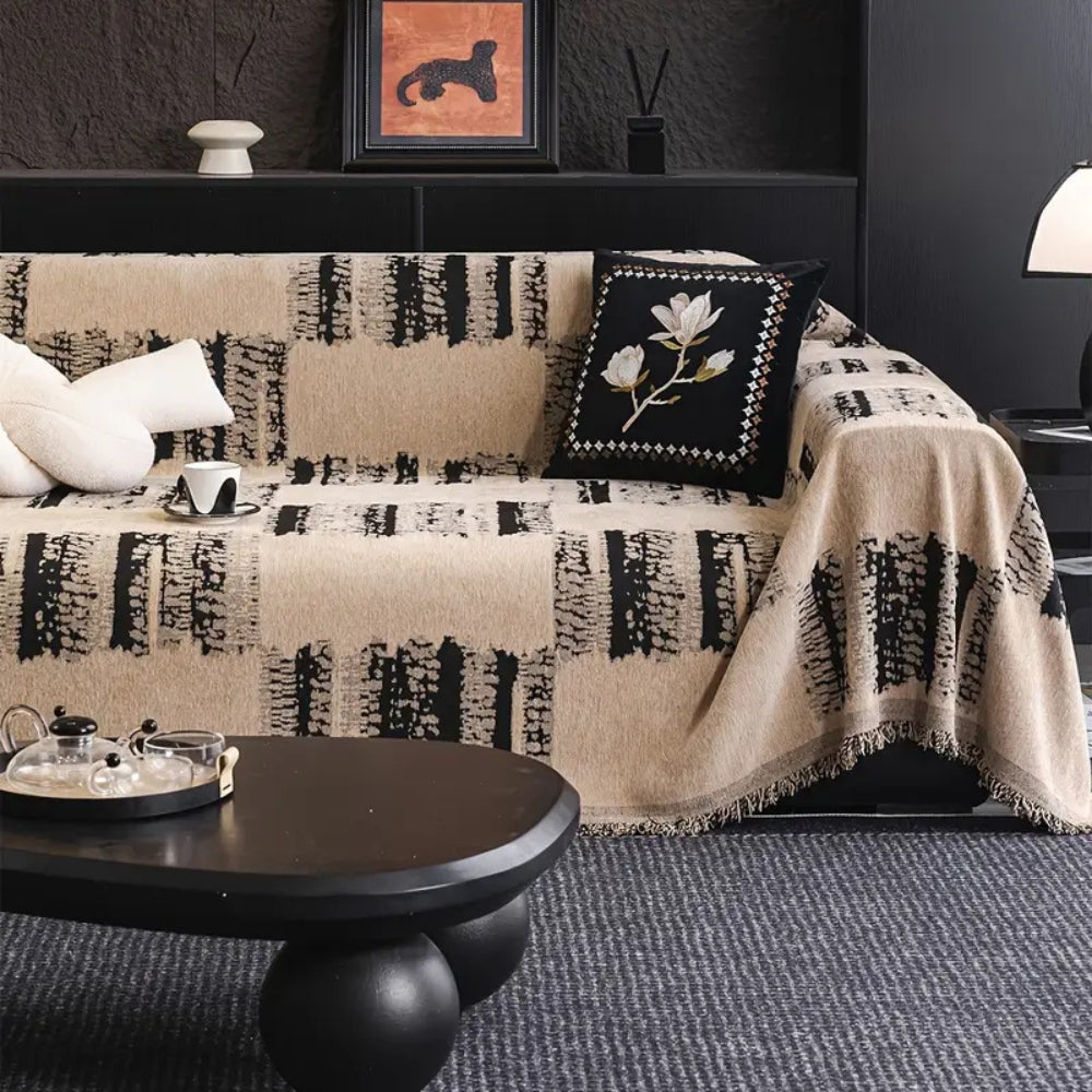 Junips | Rustic Abstract Chenille Sofa Cover