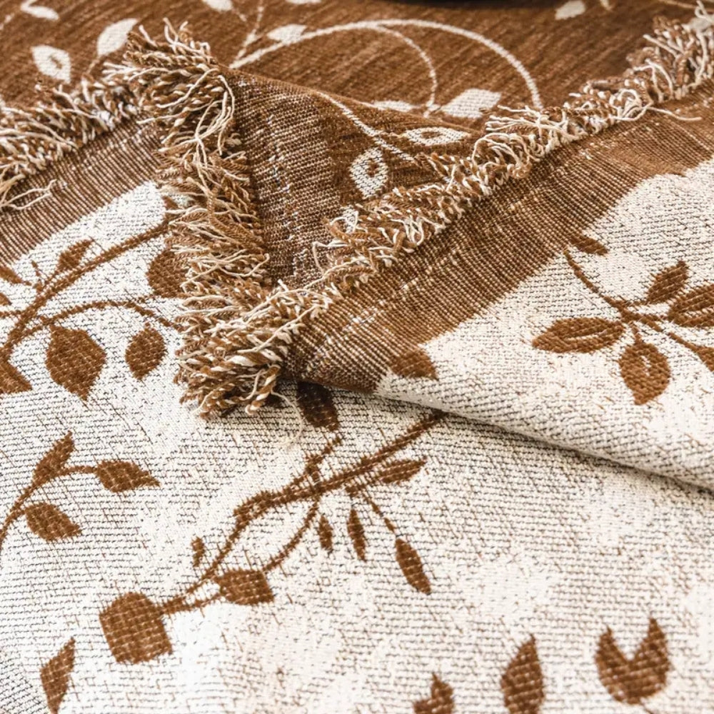 Junips | Rustic Blossom Ivory Floral Sofa Cover