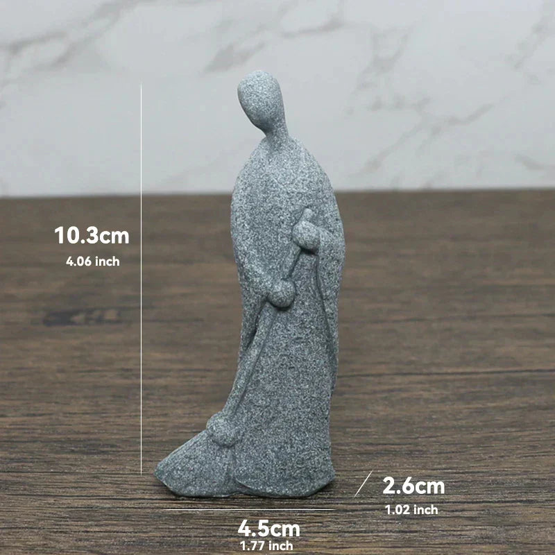 Junips | Buddha Stone Statue Small Buddhist Monks Tibetan Buddhism Figures Zen Garden Ornament Meditation Home Aquarium Decoration