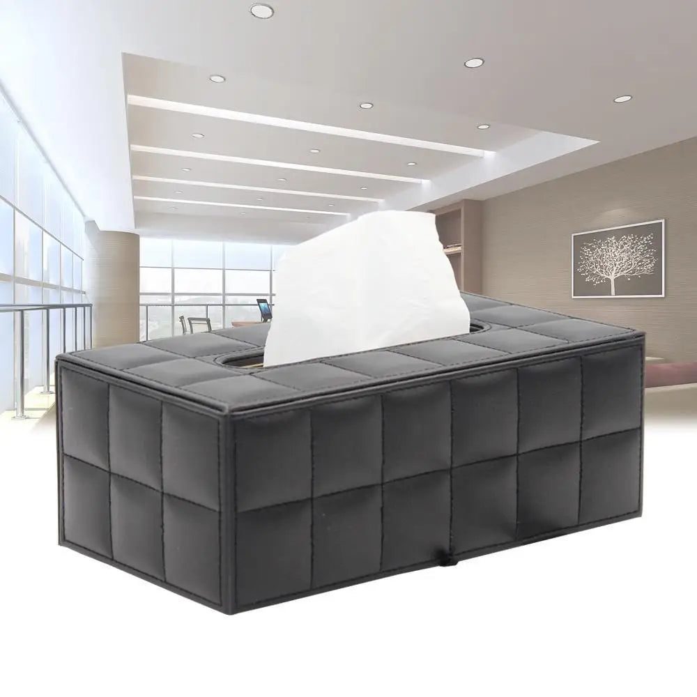 Junips | Modern Tissue Box Holder Square, Napkin Holder Pump Paper Case Dispenser, Facial Tissue Box Cover for Home Bathroom Office Desk