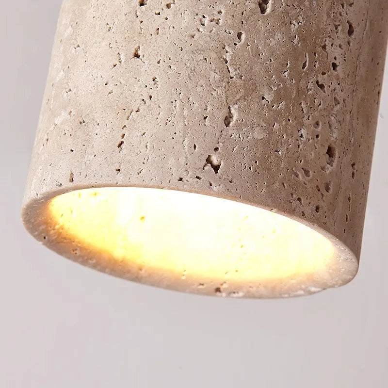 Junips | LysSten – Built-in travertine chandelier for hallways and staircases