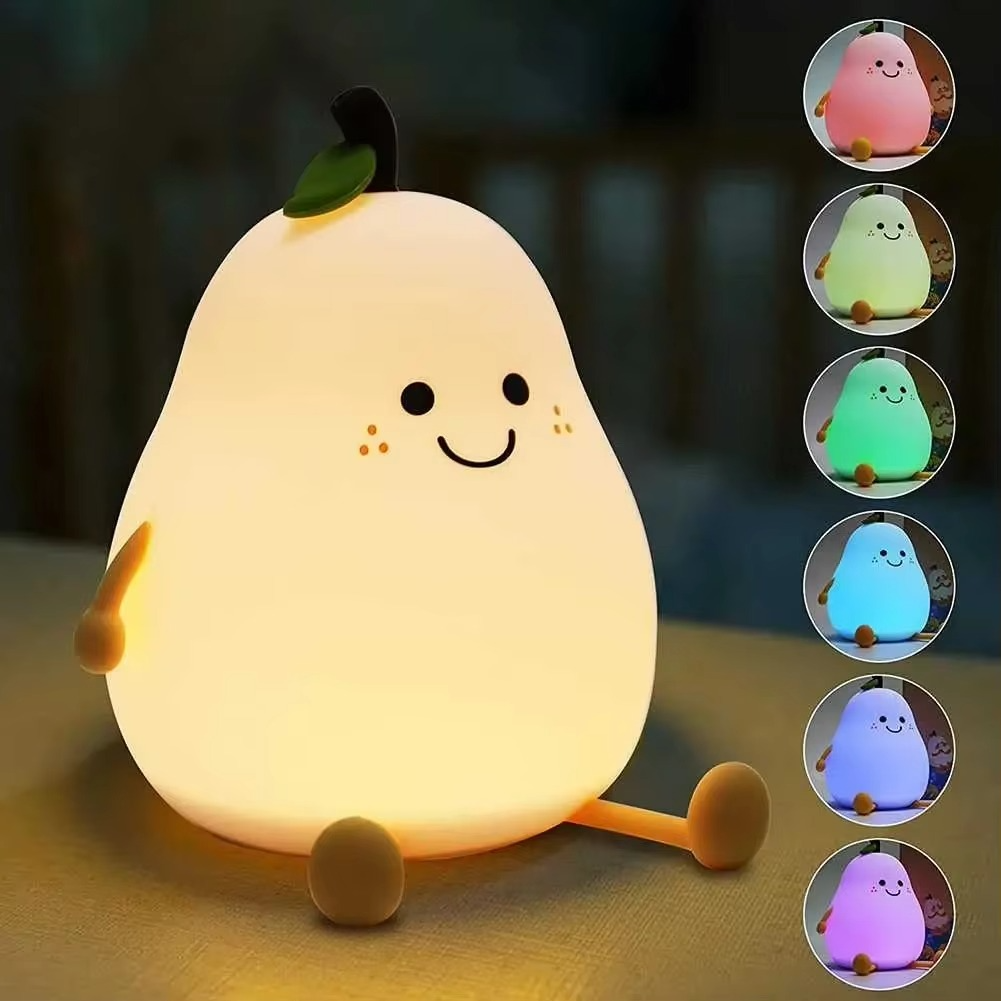 Junips | Super Soft Touch-Controlled Multicolor Silicone Pear Night Light