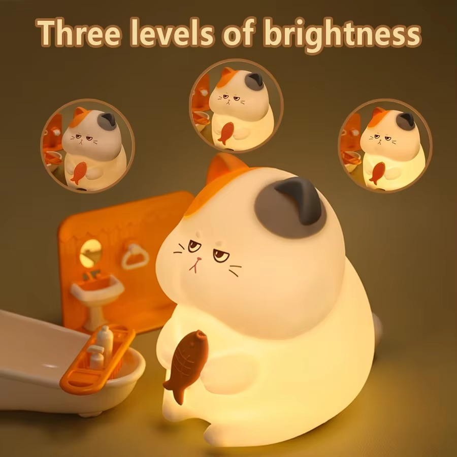 Junips | Rechargeable Silicone Cat Night Light - Soft Touch Mood Lamp
