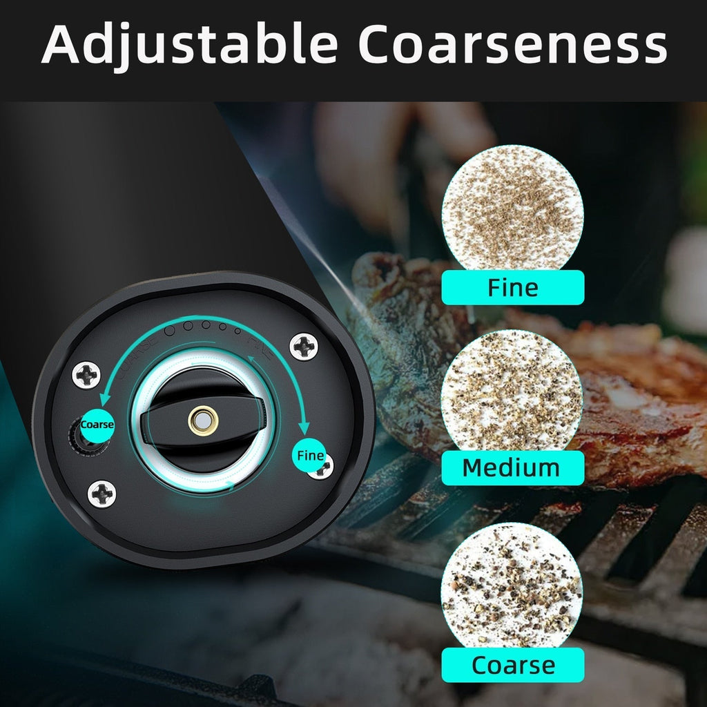 Junips | Electric automatic pepper and salt mill with LED light and adjustable grind - Perfect for the kitchen or the restaurant
