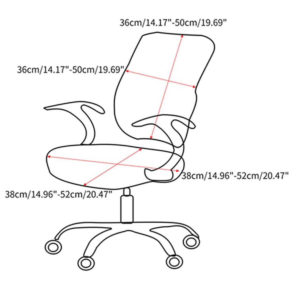 Junips | 2-piece Split Office Rose Chair Covers