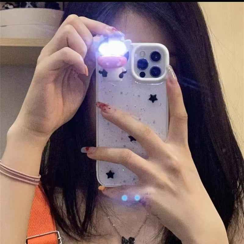 Junips | Glowing Cow 3D Transparent iPhone Case