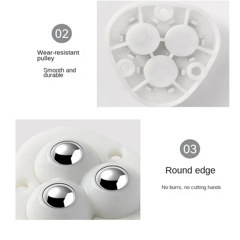 Junips | Self-Adhesive Full Rotating Furniture Mover Wheel Rollers | 360° Omnidirectional Swivel | 100kg Load Capacity | Stainless Steel Ball Bearings | 4-Piece Industrial Caster Set