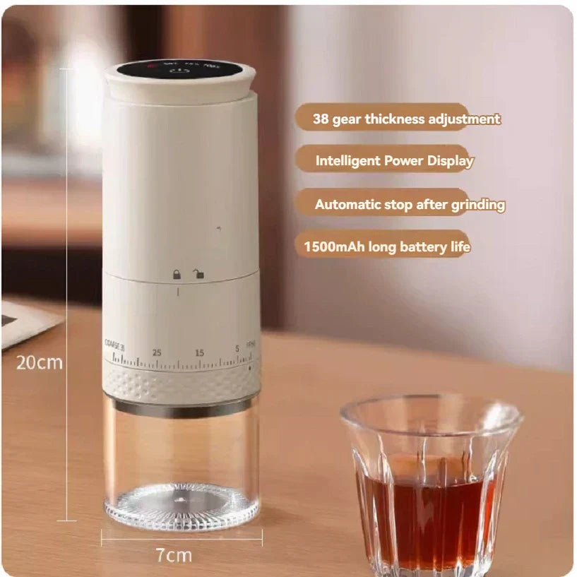 Junips | 1500mAh Electric Coffee Grinder External Adjustable Type-C Charging Coffee Grinder Bean Grinding Machine Coffee Maker