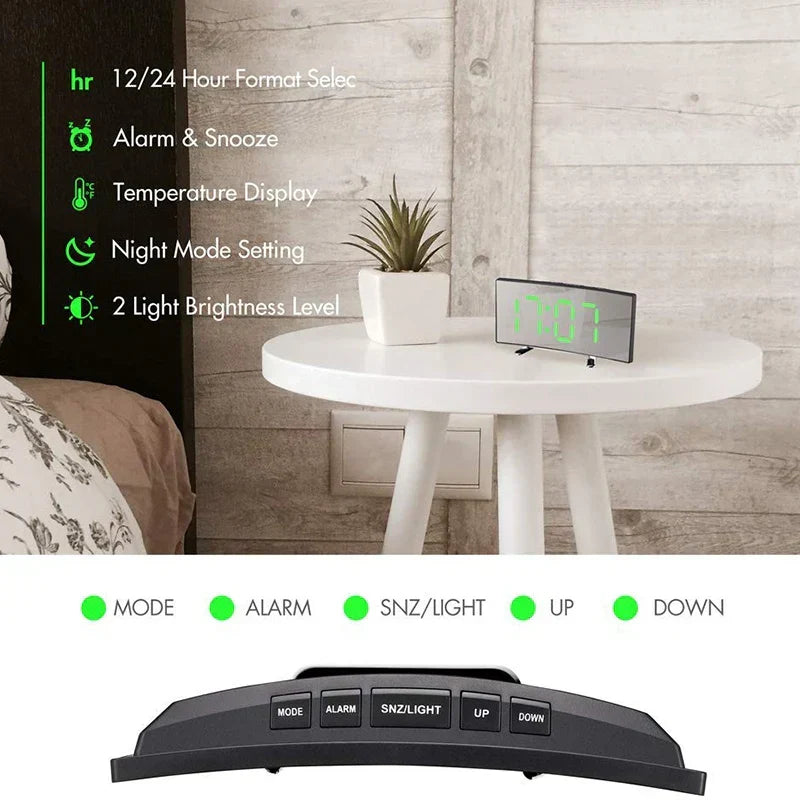 Junips | Curved Screen Digital Alarm Clock