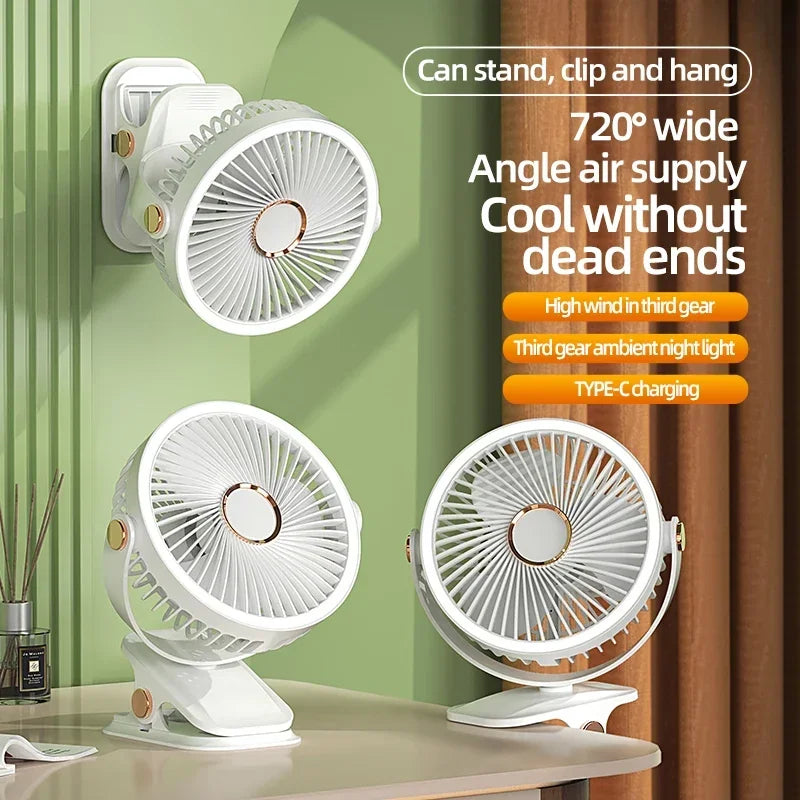 Junips | Multi-Angle Outdoor Clip-On Rechargeable Cooling Fan