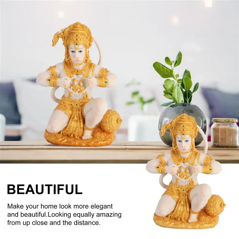 Junips | 1 Piece Hanuman Buddha Monkey God Figurine Southeast Asian Style Home Sculpture Lord Hanuman Statue Buddha Figur Ornament