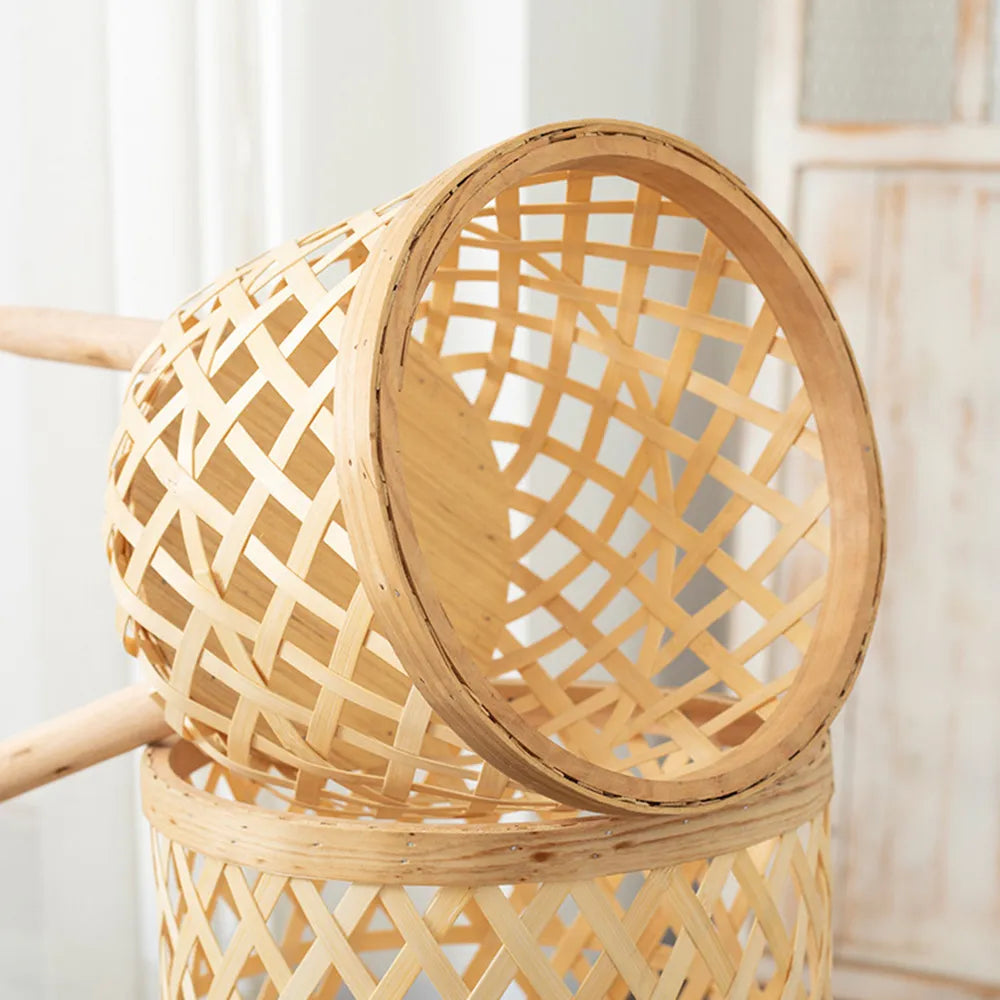Junips | Handcrafted Bamboo Woven Flower Pot with Stand Plant Flower Display Storage Stand DIY Storage Children's Plant Pots Home Decor