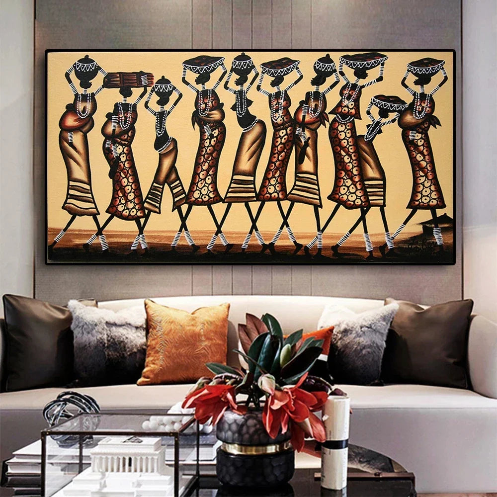 Junips | Plus Sizes Abstract African Woman Canvas Painting