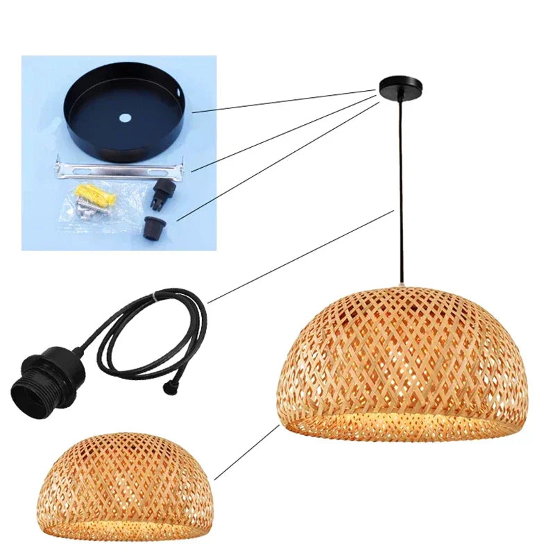 Junips | Luxora Handwoven Bamboo Pendant Light - Eco-friendly Ceiling Lamp