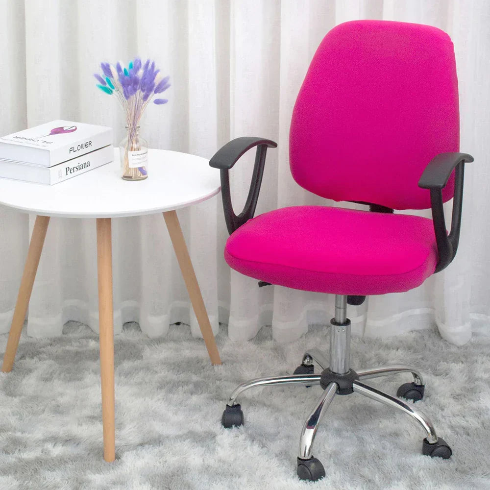 Junips | 2-piece Split Office Rose Chair Covers