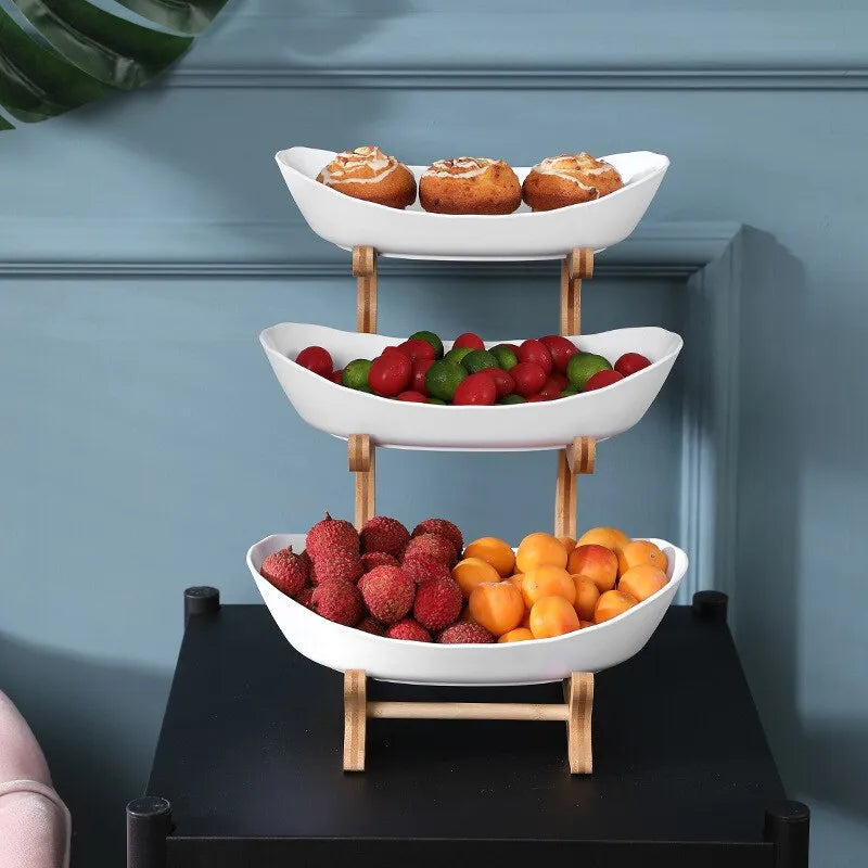 Junips | FruitTriad | Three-tier fruit bowl made of plastic