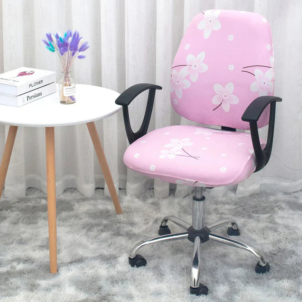 Junips | 2-piece Split Office Rose Chair Covers