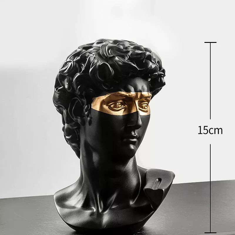 Junips | Statues for decoration, 15 cm, David, coffee table, home decoration, ornaments, bust of a room made of plaster, white resin, decorative art sculpture