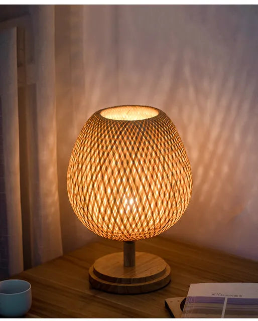Junips | Rattan lamp - Stepless dimmable basket lamp for bedroom and living room decoration