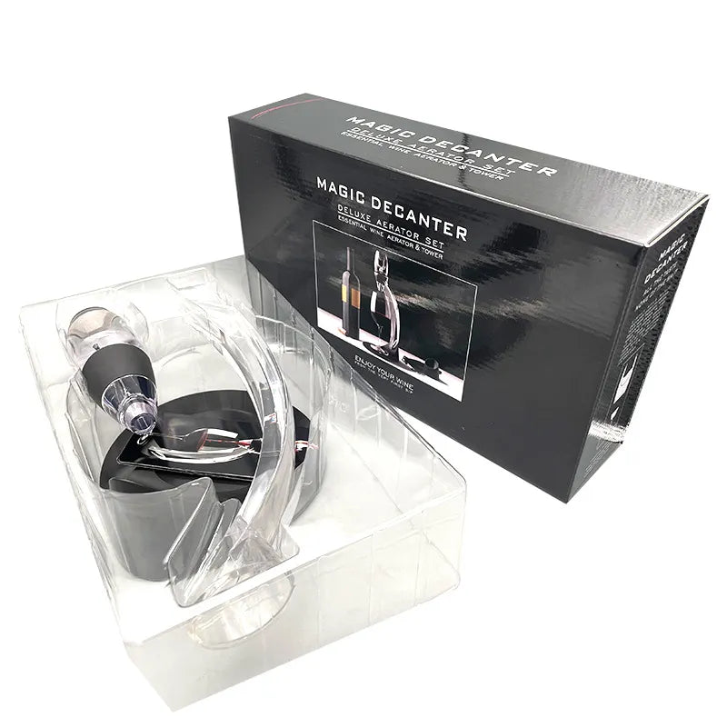 Junips | Bernoulli Wine Aerator & Decanter Set | Rapid Oxygenation Filter System | Acrylic Pourer with Stainless Steel Sieve | Professional Barware Diffuser