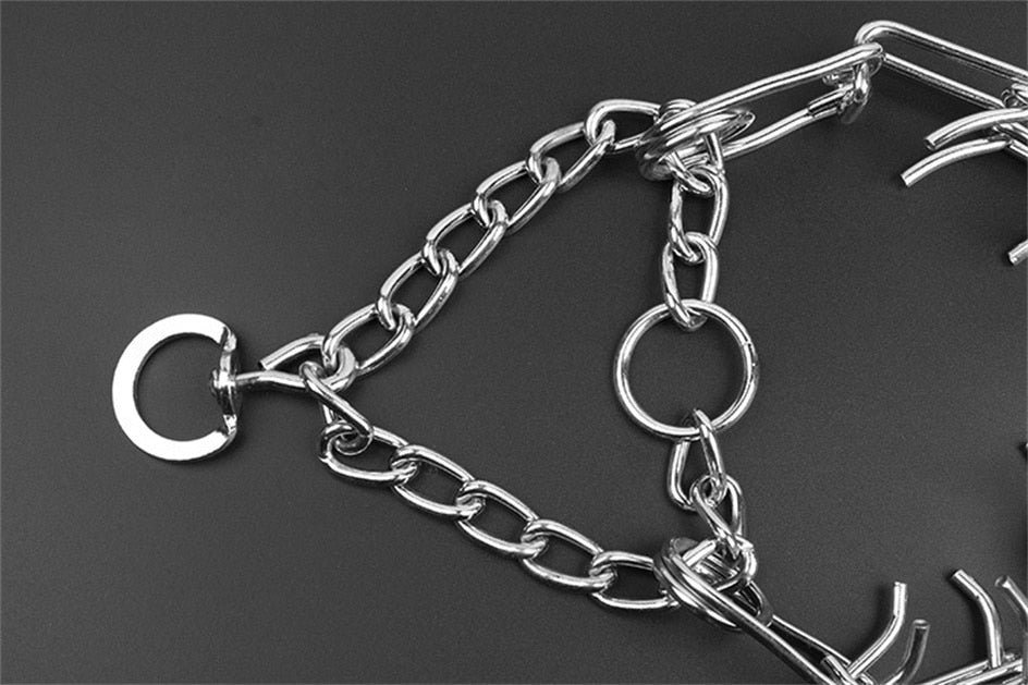 Junips | Dog Prong Collar Model B | Chrome-Plated Steel with Rubber-Tipped Prongs | Adjustable Anti-Pull Training Hardware | High-Tensile Linkage System | Multiple Size Variants
