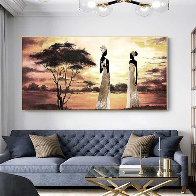 Junips | Plus Sizes Abstract African Woman Canvas Painting