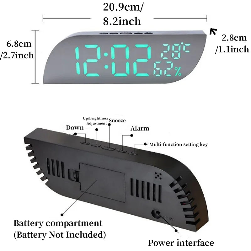 Junips | LED Digital Alarm Clock with Dual Display & Unlimited Snooze