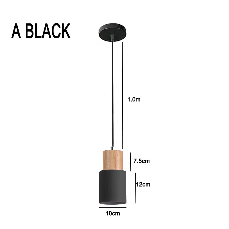 Junips | Nordic LED Pendant Lights Made of Metal and Wood - Modern Hanging Lamps for Dining Room and Kitchen