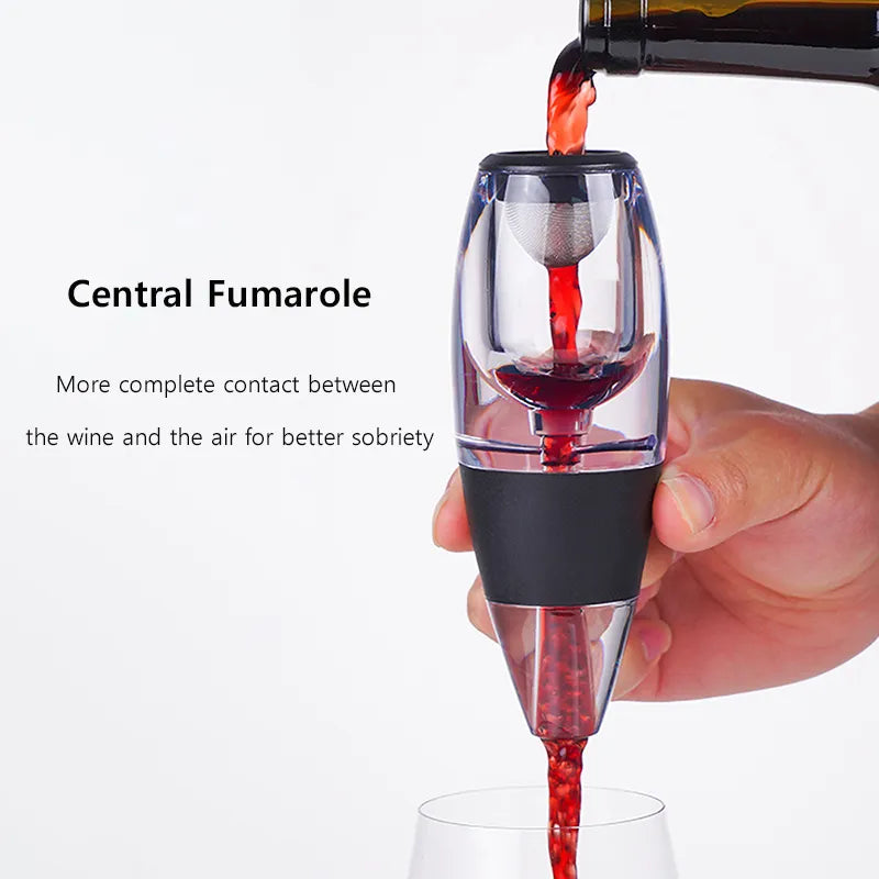 Junips | Bernoulli Wine Aerator & Decanter Set | Rapid Oxygenation Filter System | Acrylic Pourer with Stainless Steel Sieve | Professional Barware Diffuser