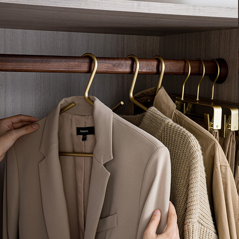 Junips | 5 pieces of hangers made of solid matte gold/silver │ Seamless wardrobe organizer made of metal