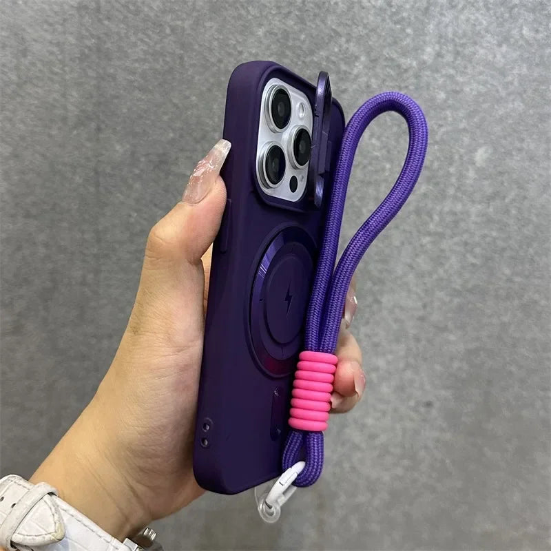 Junips | Magnetic Soft Wrist Bracket Lens Cover iPhone Case